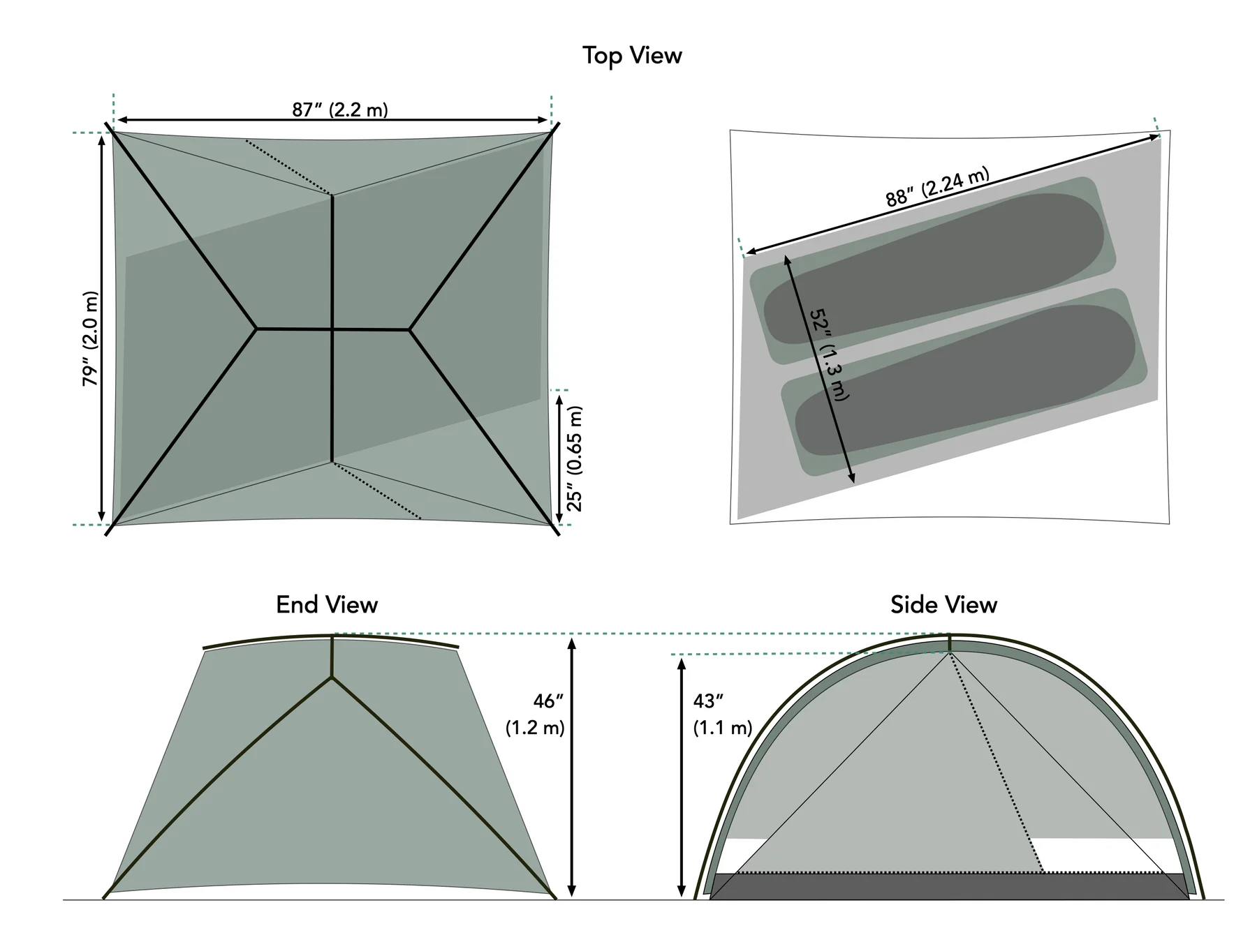 Durston - X-Dome 2 - lichtgewicht vrijstaande 2 persoons tent