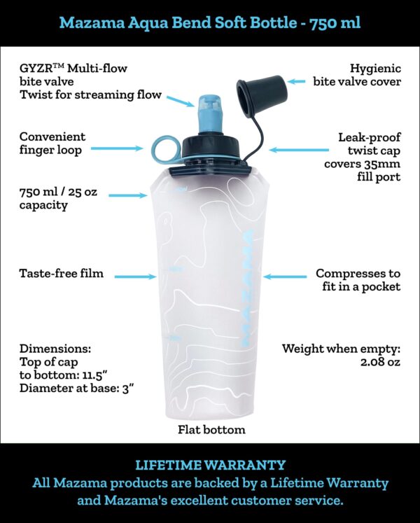 Mazama - Aqua Bend - collapsible soft bottle 750 ml