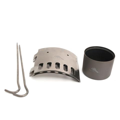 TOAKS - TiStand - Titanium Alcohol Stove Dual Stand en Wind Screen