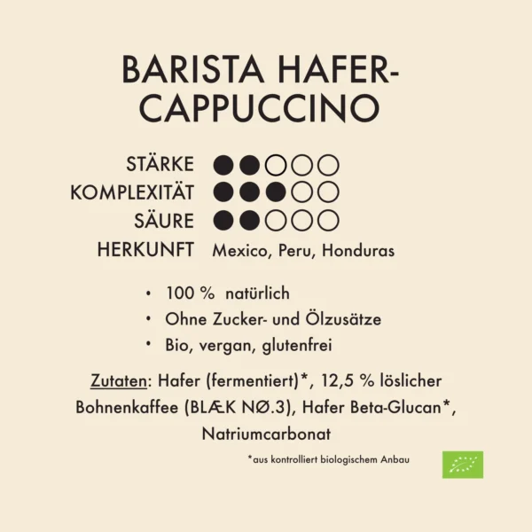 Kaffee-Profil_Cappuccino.png.webp BLÆK Oat Cappuccino - Instant Cappuccino - 300 g Pack