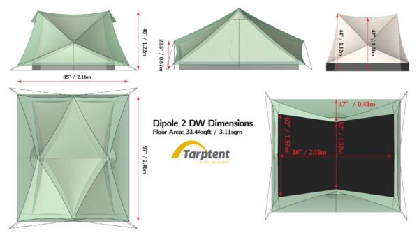 Tarptent-Dipole-2-DW-Dimensions.jpg Tarptent Dipole 2 DW - Mesh Inner - 2-Person Tent