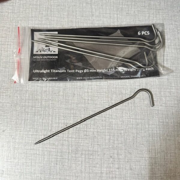 Vesuv - titanium hook tent pegs - 6 pegs